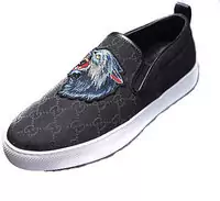 gucci leather low trainers zapatos black wolf